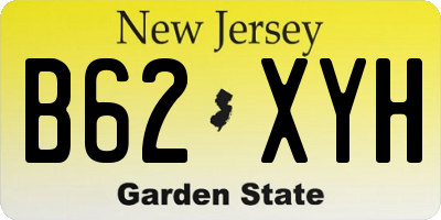 NJ license plate B62XYH