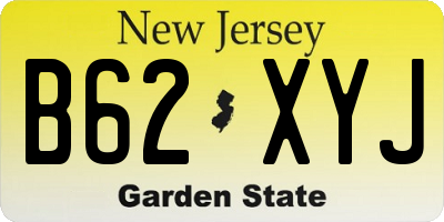 NJ license plate B62XYJ