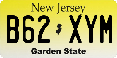 NJ license plate B62XYM