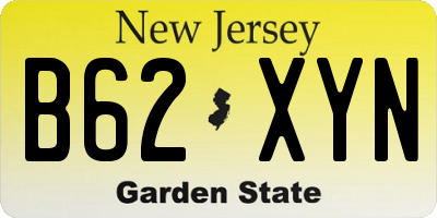 NJ license plate B62XYN
