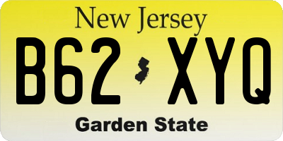 NJ license plate B62XYQ