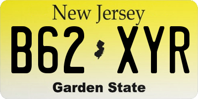 NJ license plate B62XYR