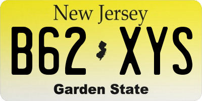 NJ license plate B62XYS