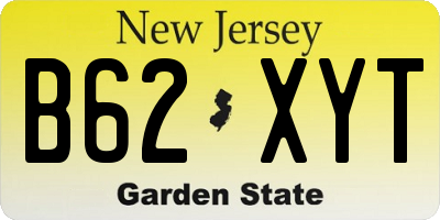 NJ license plate B62XYT