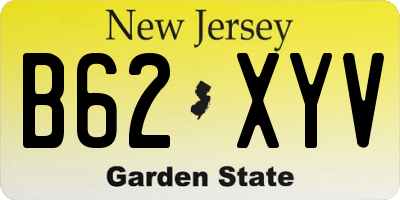 NJ license plate B62XYV