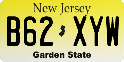 NJ license plate B62XYW