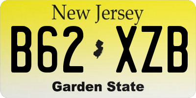 NJ license plate B62XZB