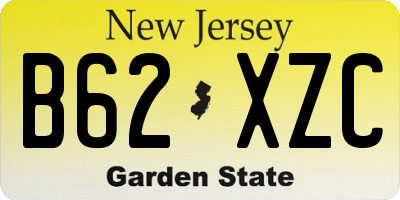 NJ license plate B62XZC