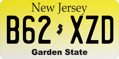 NJ license plate B62XZD