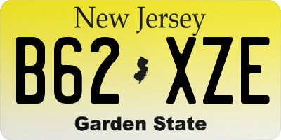 NJ license plate B62XZE