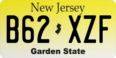 NJ license plate B62XZF