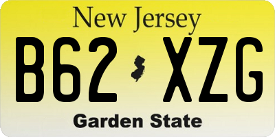 NJ license plate B62XZG