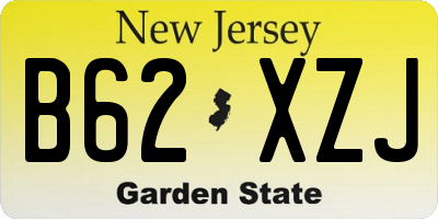 NJ license plate B62XZJ
