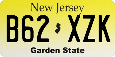 NJ license plate B62XZK