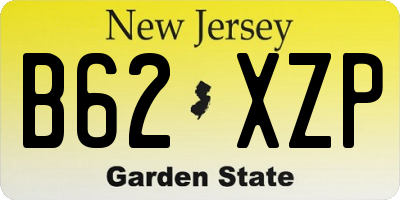 NJ license plate B62XZP