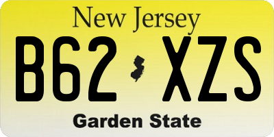 NJ license plate B62XZS