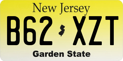 NJ license plate B62XZT