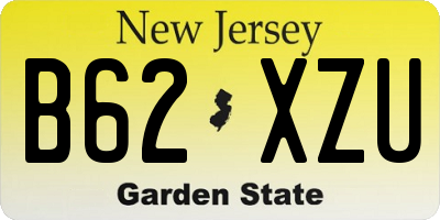 NJ license plate B62XZU