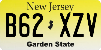 NJ license plate B62XZV