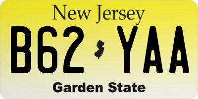 NJ license plate B62YAA