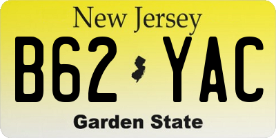 NJ license plate B62YAC