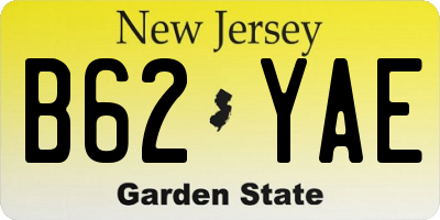 NJ license plate B62YAE
