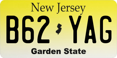 NJ license plate B62YAG