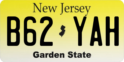 NJ license plate B62YAH