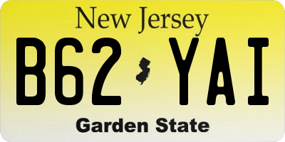 NJ license plate B62YAI