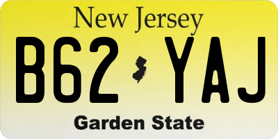 NJ license plate B62YAJ