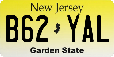 NJ license plate B62YAL