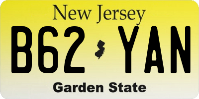NJ license plate B62YAN