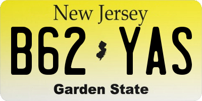 NJ license plate B62YAS