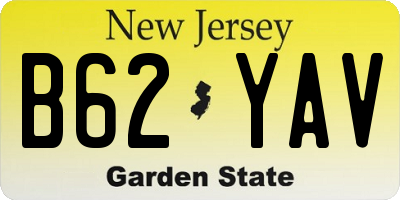 NJ license plate B62YAV
