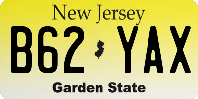 NJ license plate B62YAX