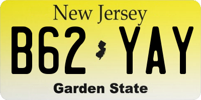 NJ license plate B62YAY