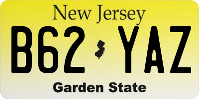 NJ license plate B62YAZ