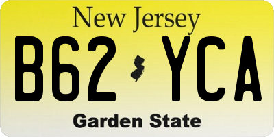 NJ license plate B62YCA