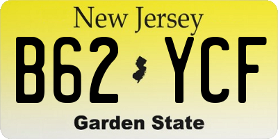 NJ license plate B62YCF