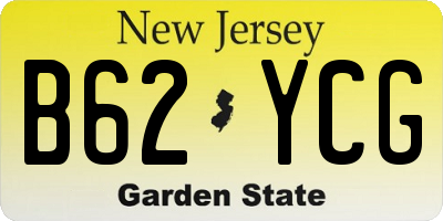 NJ license plate B62YCG