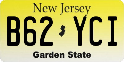NJ license plate B62YCI