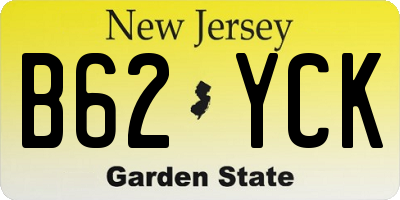 NJ license plate B62YCK