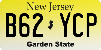 NJ license plate B62YCP