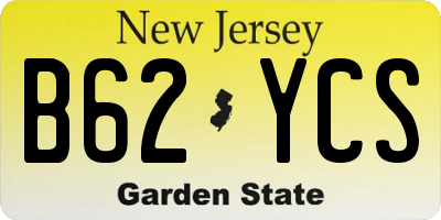 NJ license plate B62YCS