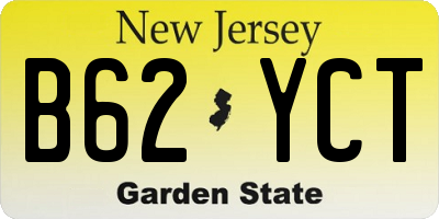 NJ license plate B62YCT