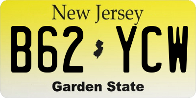 NJ license plate B62YCW