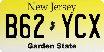 NJ license plate B62YCX