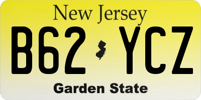 NJ license plate B62YCZ