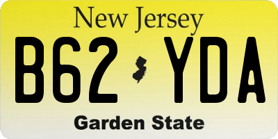 NJ license plate B62YDA