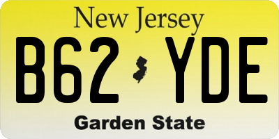 NJ license plate B62YDE